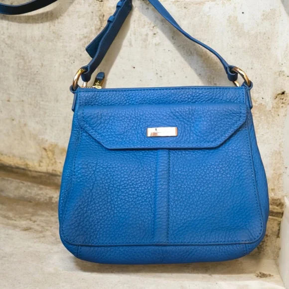 Cole Haan Lagoon Blue Pebbled Leather Crossbody Bag - Picture 10 of 11